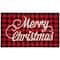 Red and Black Plaid "Merry Christmas" Natural Coir Christmas Outdoor Doormat 18" x 30"